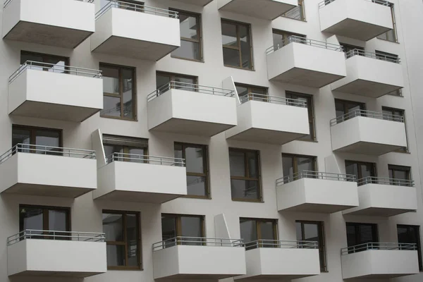 Balkon Eines Mehrfamilienhauses Architektur Und Design Wohnhaus — Stockfoto