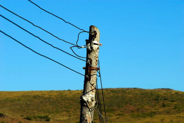 Réseau Électrique Basse Tension Les Lignes Électriques Paz Argentine — Photo