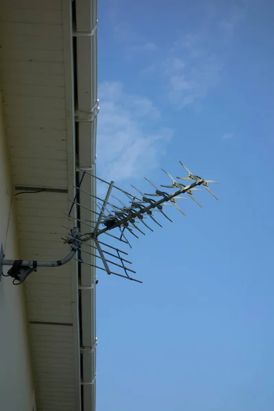 Anteny Kierunkowej Lub Wiązkowej Odbioru Naziemnych Fal Radiowych Telewizji — Zdjęcie stockowe