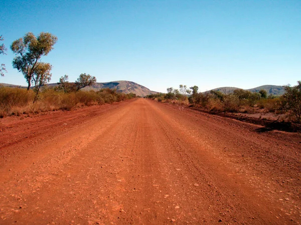 Calle Desierto Australiano Tráfico Por Carretera Interior — Foto de Stock