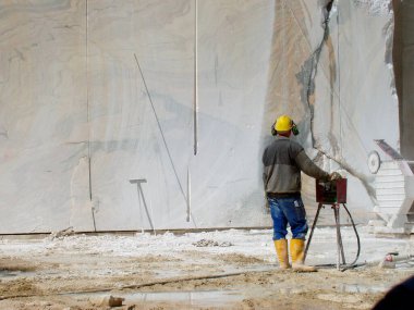 mining in a marble quarry, resource extraction in a stone pit