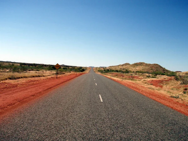 Calle Desierto Australiano Tráfico Por Carretera Interior — Foto de Stock