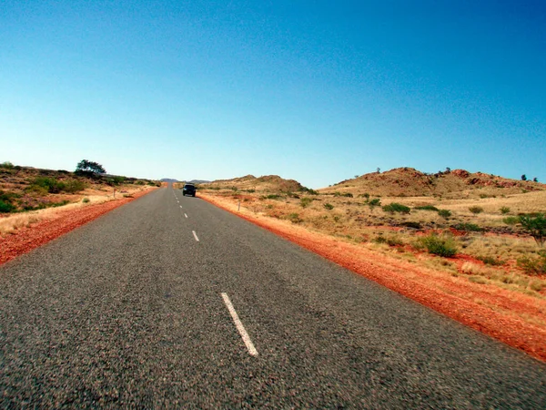 Calle Desierto Australiano Tráfico Por Carretera Interior — Foto de Stock