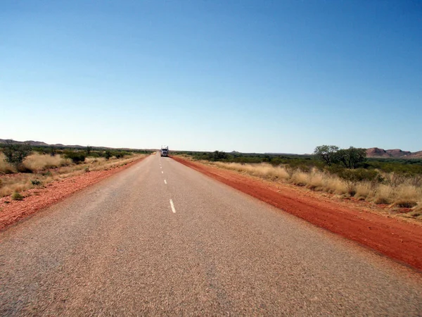 Calle Desierto Australiano Tráfico Por Carretera Interior — Foto de Stock