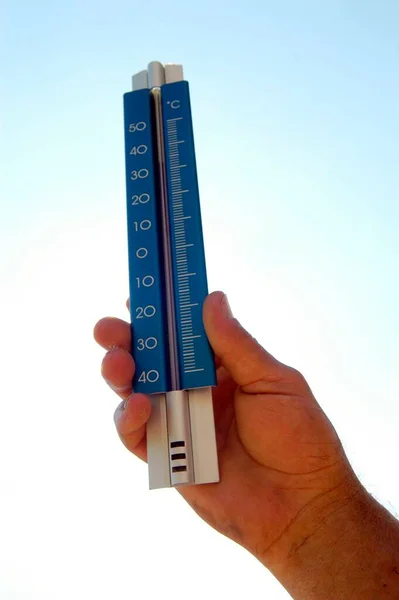 Термометр Вимірювання Спостереження Температурою Погодою Метеорологією — стокове фото