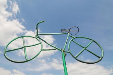 sembolik resim bisikleti veya bisikleti, çevre dostu ulaşım ve hareketlilik