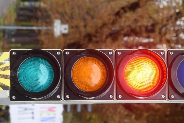 Traffic Light Bicycle Riders Safety Measurement Road Traffic — Stock Photo, Image