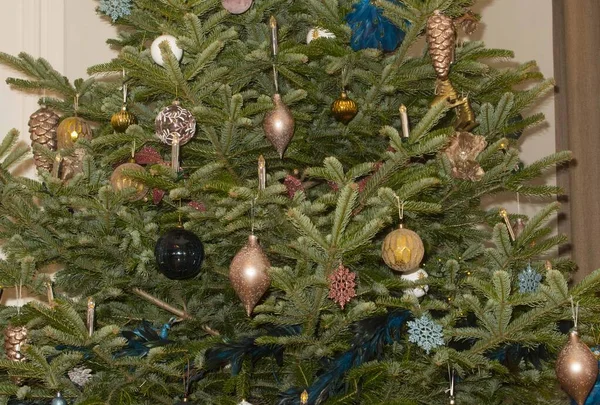Decorações Árvore Natal Para Árvore Natal Temporada Férias — Fotografia de Stock