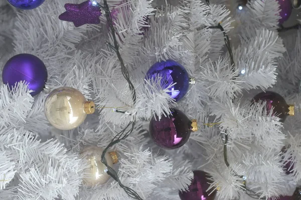 Bolas Árvore Natal Como Uma Decoração Para Árvore Natal — Fotografia de Stock