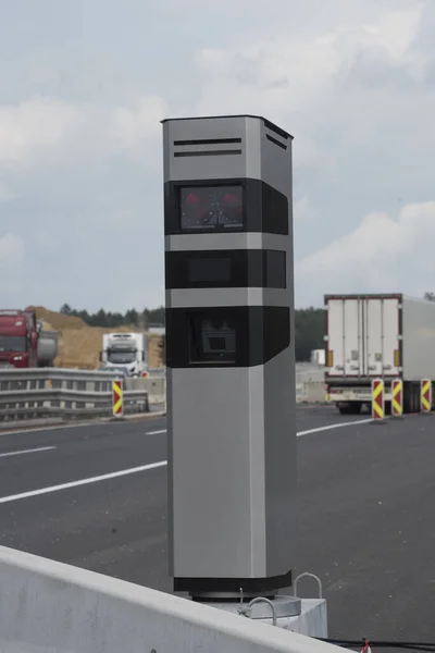Radar Tráfego Para Medição Velocidade Tráfego Rodoviário Veículos — Fotografia de Stock