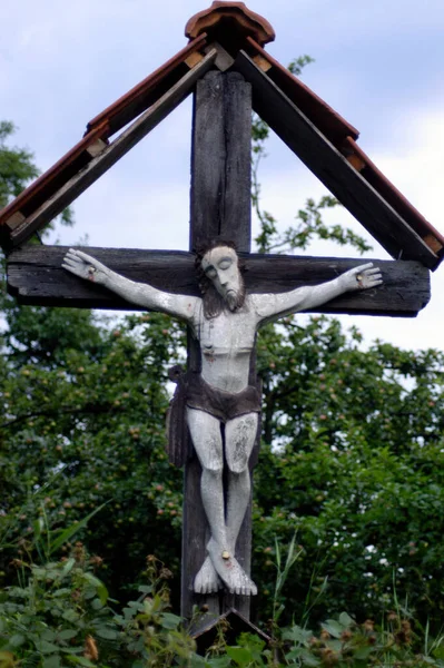 Jesus Cristo Pendurado Cruz Símbolo Sofrimento Religião Cristã — Fotografia de Stock