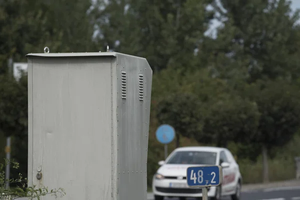 Radar Tráfego Para Medição Velocidade Tráfego Rodoviário Veículos — Fotografia de Stock