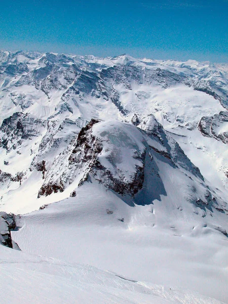 Горы Белый Снежный Пейзаж Альпах Зимой — стоковое фото