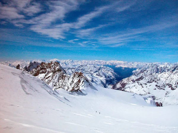 Bergen Witte Besneeuwde Landschap Alpen Winter — Stockfoto