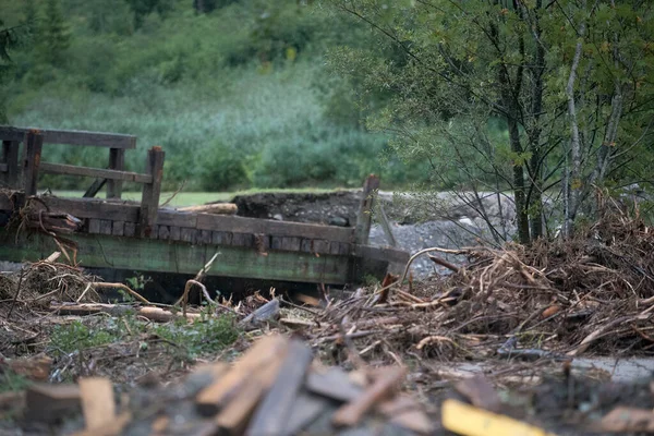 暴雨后洪水造成的破坏和毁坏 — 图库照片