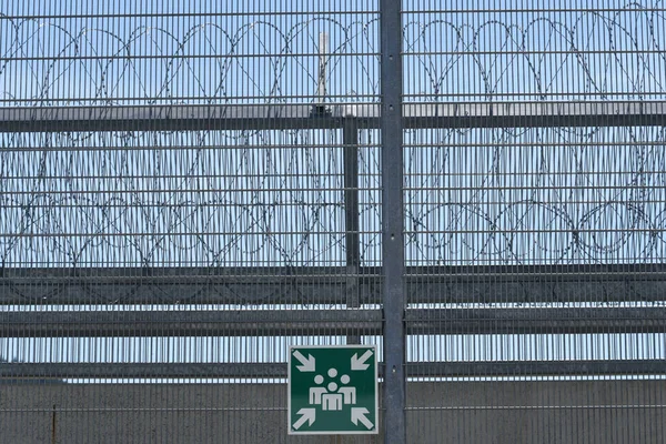 Barbed Wire Fence Security Measurement Prison — Stock Photo, Image