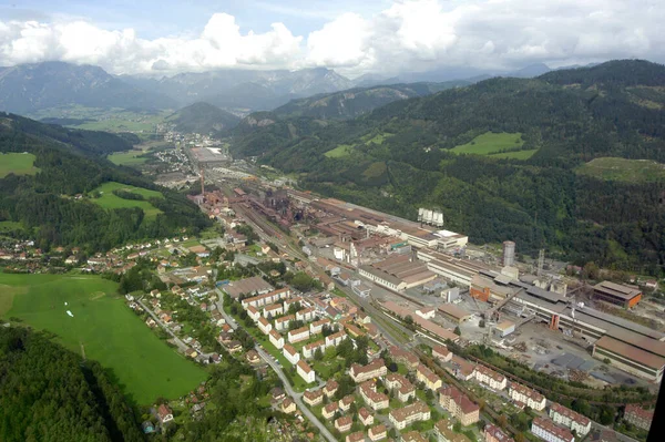 Local Industrial Uma Fábrica Aço Com Alto Forno — Fotografia de Stock