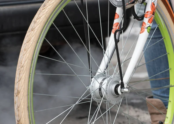 Symbol Bild Cykel Eller Cykel Miljövänliga Transporter Och Rörlighet — Stockfoto