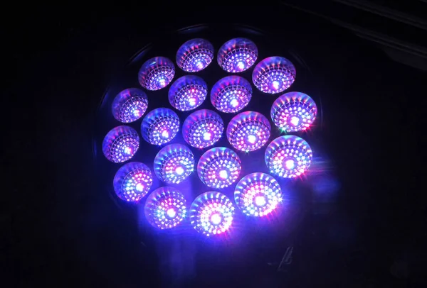 purple colored Halogen headlights, light design in the field of event technology