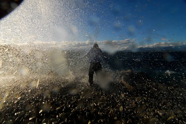 Океанічні Хвилі Серфінгу Морі Прибережній Лінії — стокове фото