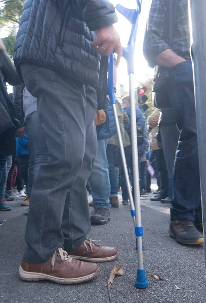 stock image crutches as a walking aid for people with walking disabilities