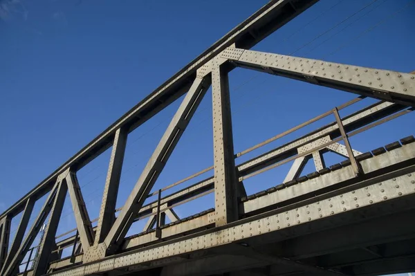 Pont Fer Dans Construction Fermes Des Fins Circulation Transport — Photo