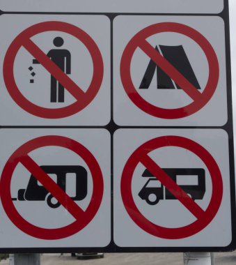 Kamp yasağı tabelası, kamp yasağı