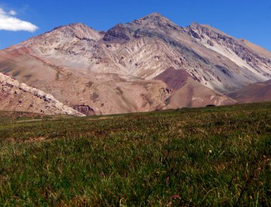 Arjantin 'in başkenti Patagonya' daki And Dağları 'ndaki Parque Provincial Aconcagua ve doğal manzara