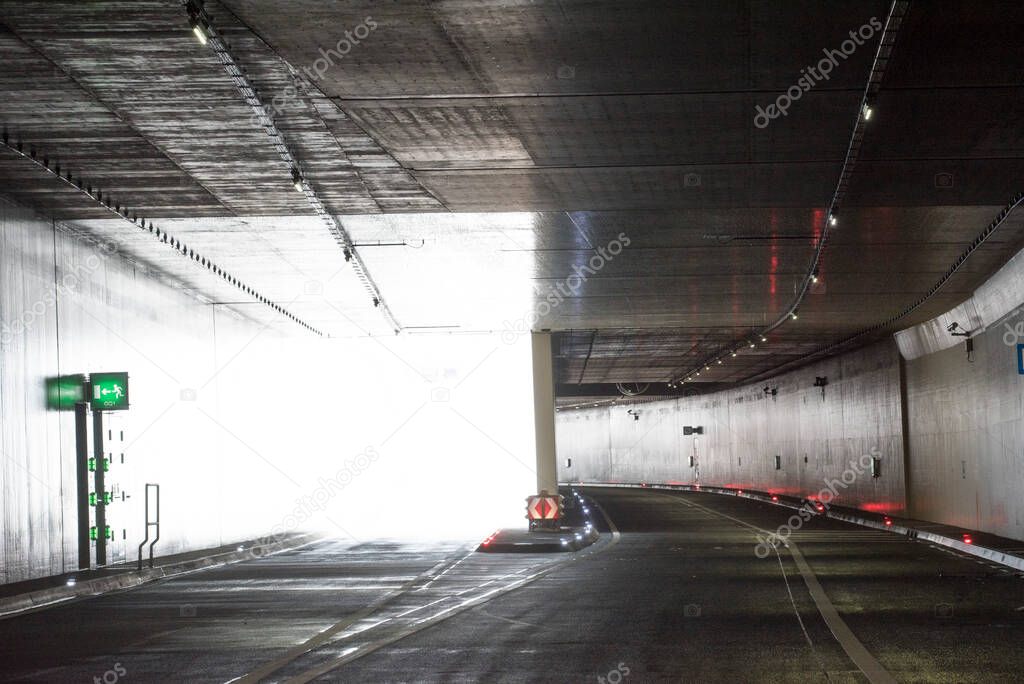 visual conditions in a car tunnel, road traffic and transportation