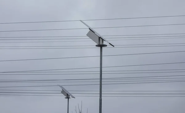 Panneaux Solaires Photovoltaïques Pour Production Énergie Électricité Durables — Photo