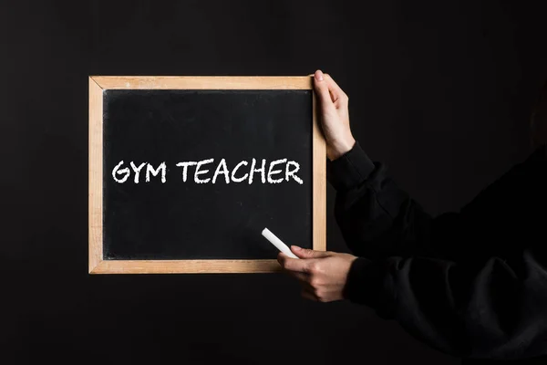 Professeur Gymnastique Dans Les Sports Scolaires Signe Éducation Physique Exercice — Photo