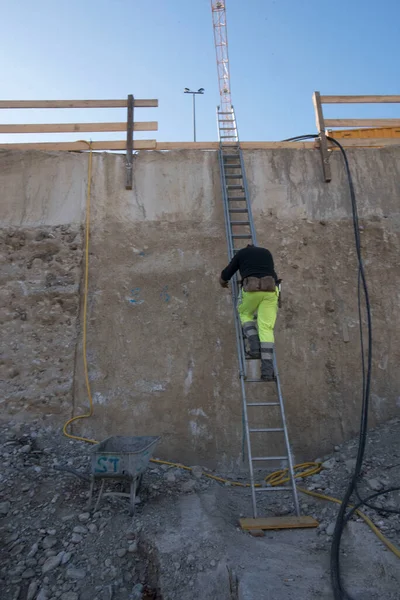 Operaio Edile Cantiere Impiegato Nel Settore Edile — Foto Stock