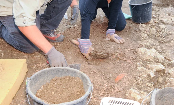 archeological excavation and digging in the field, research and history