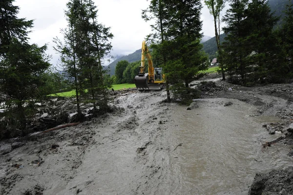 Une Route Inondée Après Fortes Pluies Des Orages — Photo