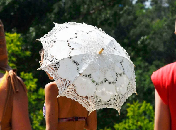 Parasol Parasol Été Comme Protection Solaire — Photo