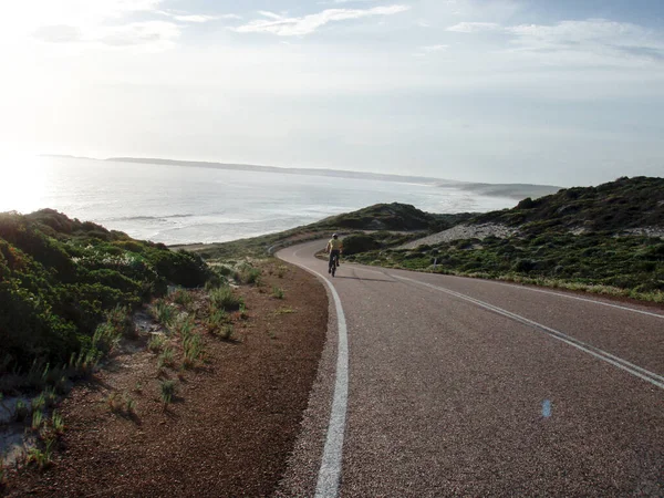 cycling tour on the road in Australia, traveling with the bicycle