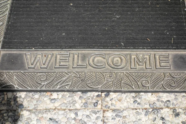 Señal Bienvenida Entrada Para Saludar Dar Bienvenida Los Visitantes —  Fotos de Stock