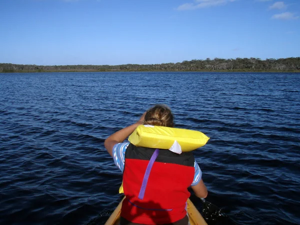 Kanutour Auf Einem Fluss Sommer Australien — Stockfoto