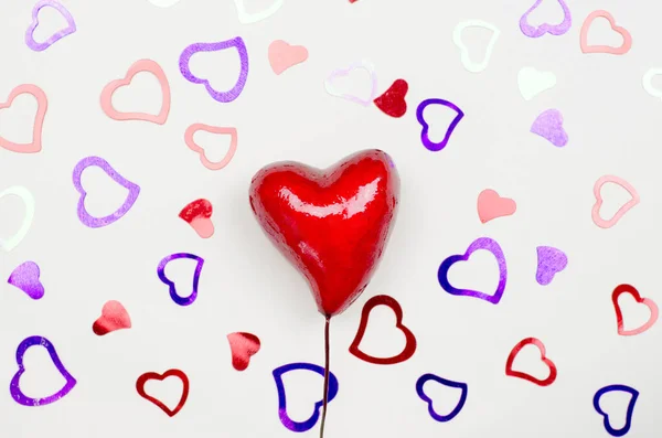 Hearts Beige Background Valentine Day Background — Stock Photo, Image