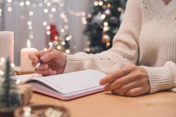 Cele Plany Zrobić Listy Życzeń Nowy Rok Koncepcja Bożego Narodzenia — Zdjęcie stockowe