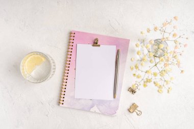 Üst görünüm boş kağıt defteri