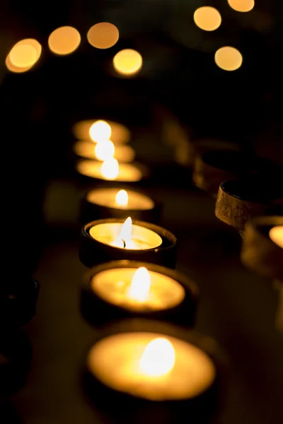 Candles in a row — Stock Photo, Image