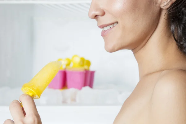 woman eating ice cream