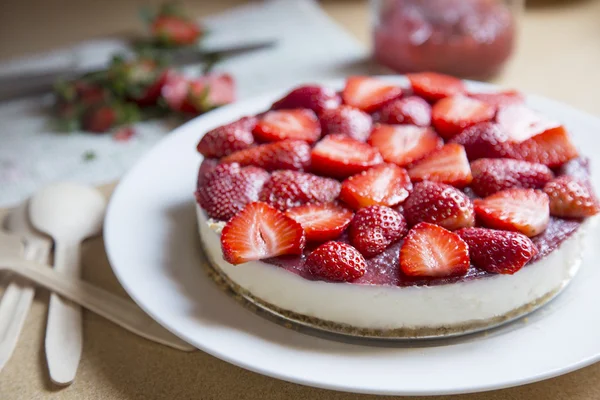 Ev yapımı cheesecake — Stok fotoğraf