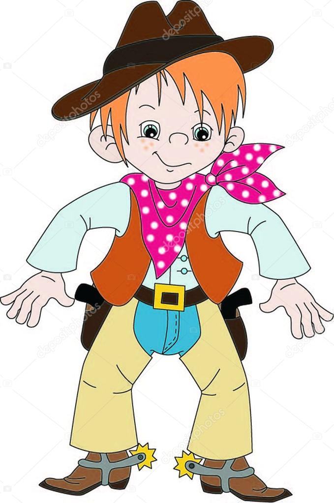 Vector, cowboy, boy, illustration