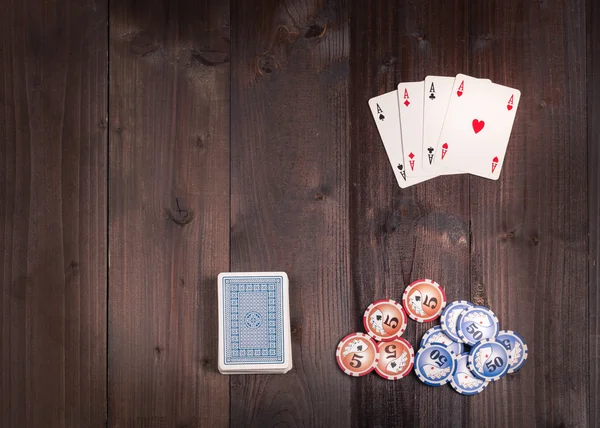 Vier Azen vintage poker — Stockfoto