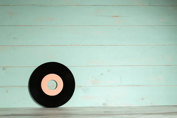 Vinyl Record Wooden Background Old Style — Stock Photo, Image