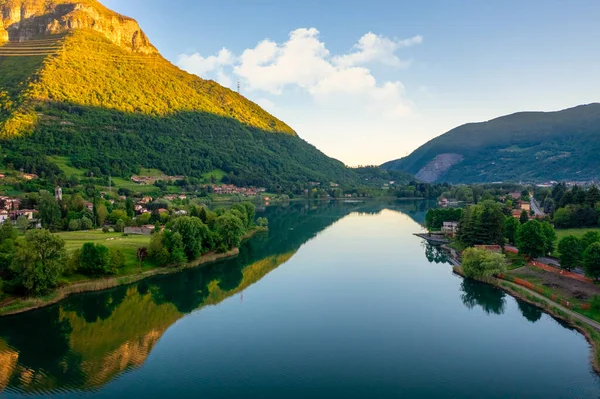 Panorama Endine Lake Lake Located Bergamo Cavallina Valley Italy Lombardy — Stock Photo, Image