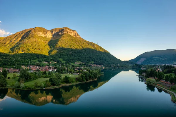 Panorama Endine Lake Lake Located Bergamo Cavallina Valley Italy Lombardy — Stock Photo, Image