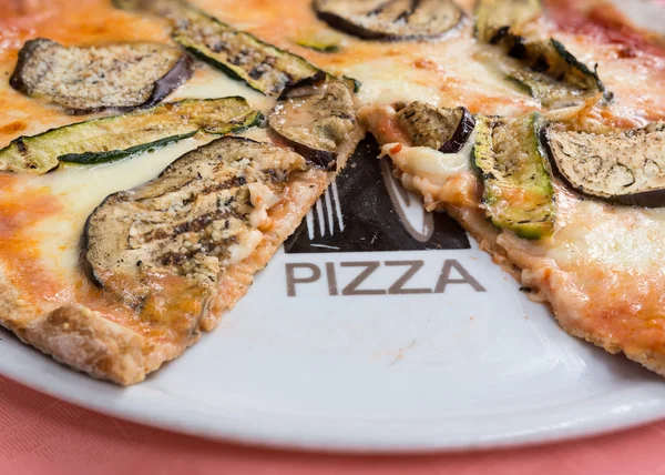 Pizza eggplant and zucchini
